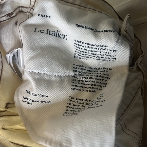 FRAME Le Italiene wide cropped jeans cotton size 25 - Picture 10 of 11